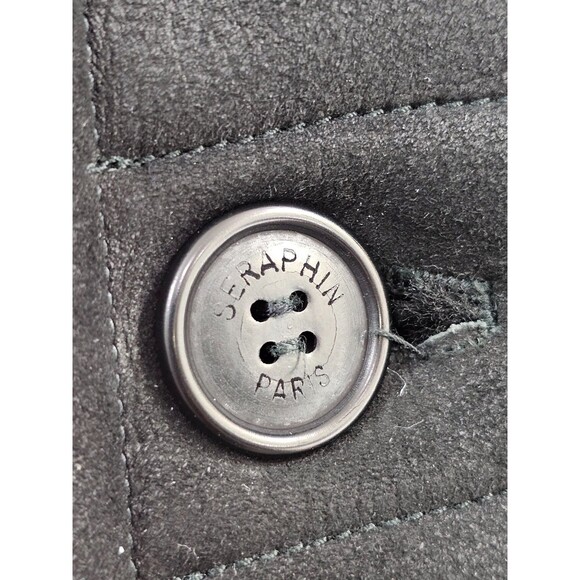 Men's 58 Seraphin France Shearling Mouton Sheapskin Leather Reversible Coat EUC - Picture 6 of 16